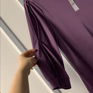 Purple long sleeved silk open sleeves